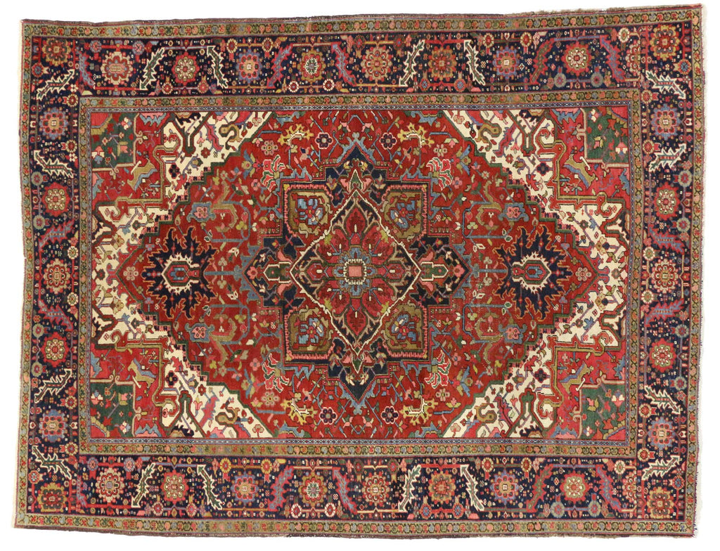 8 x 11 Antique Persian Heriz Rug 76738
