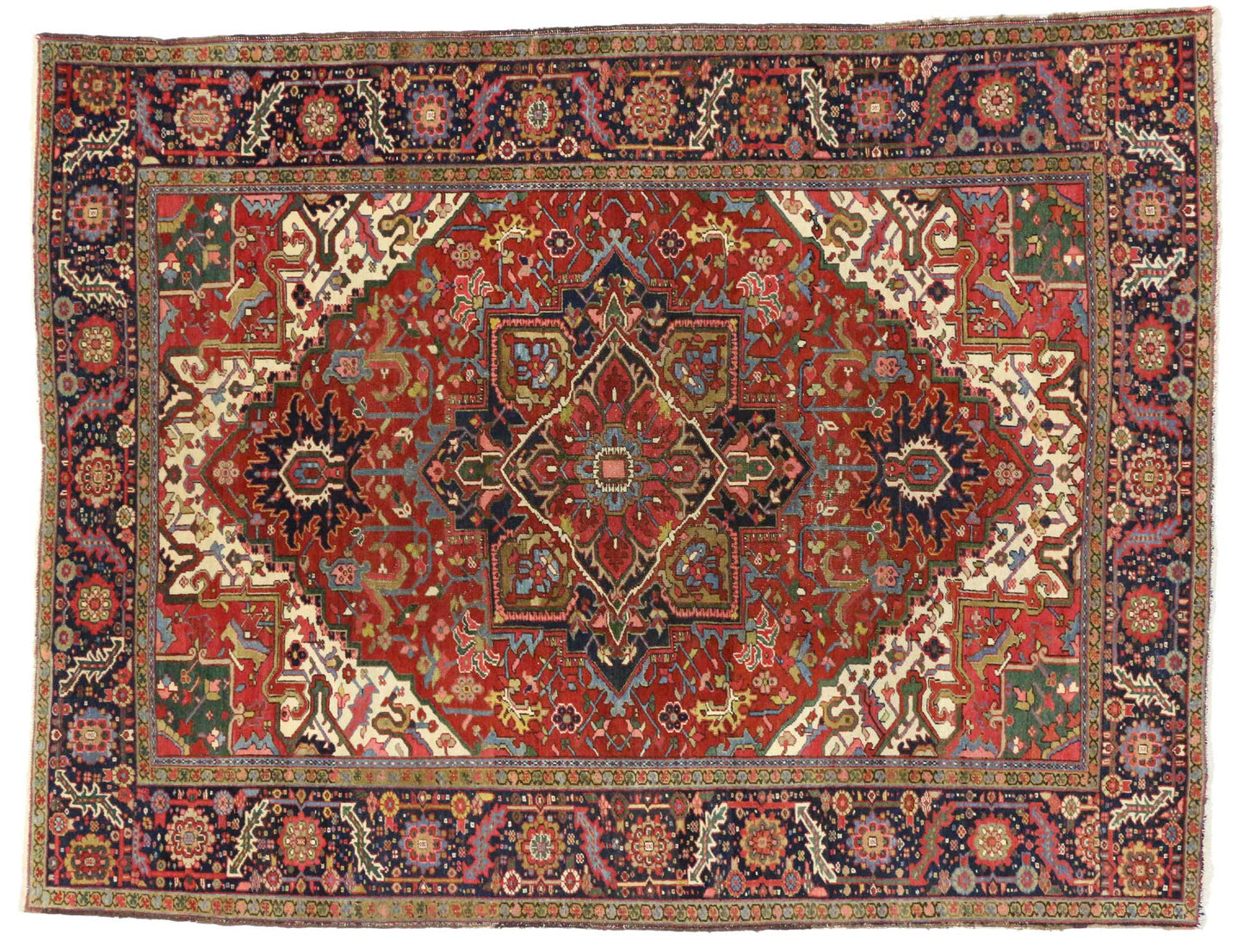8 x 11 Antique Persian Heriz Rug 76738