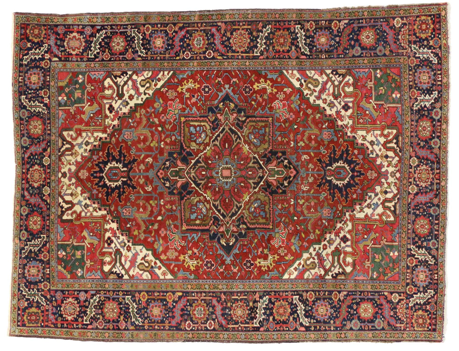 8 x 11 Antique Persian Heriz Rug 76738
