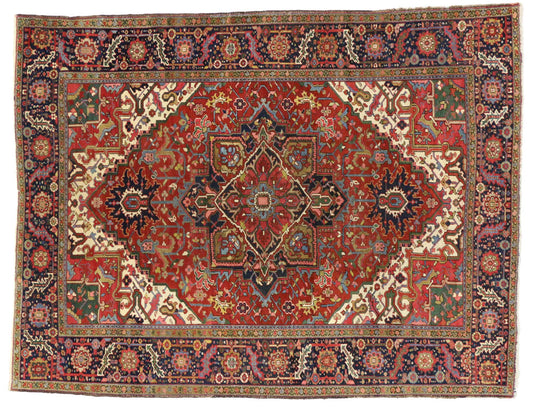 8 x 11 Antique Persian Heriz Rug 76738