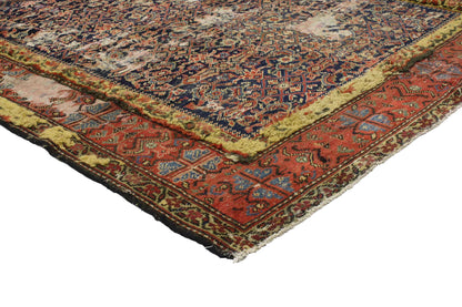 5 x 10 Antique-Worn Persian Malayer Rug 76746