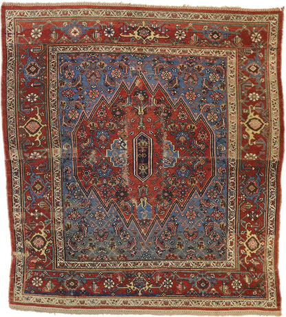 5 x 5 Antique Persian Malayer Rug 76760