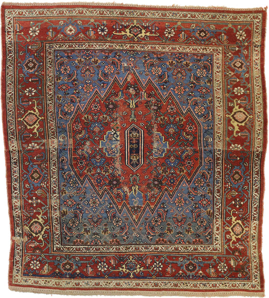 5 x 5 Antique Persian Malayer Rug 76760