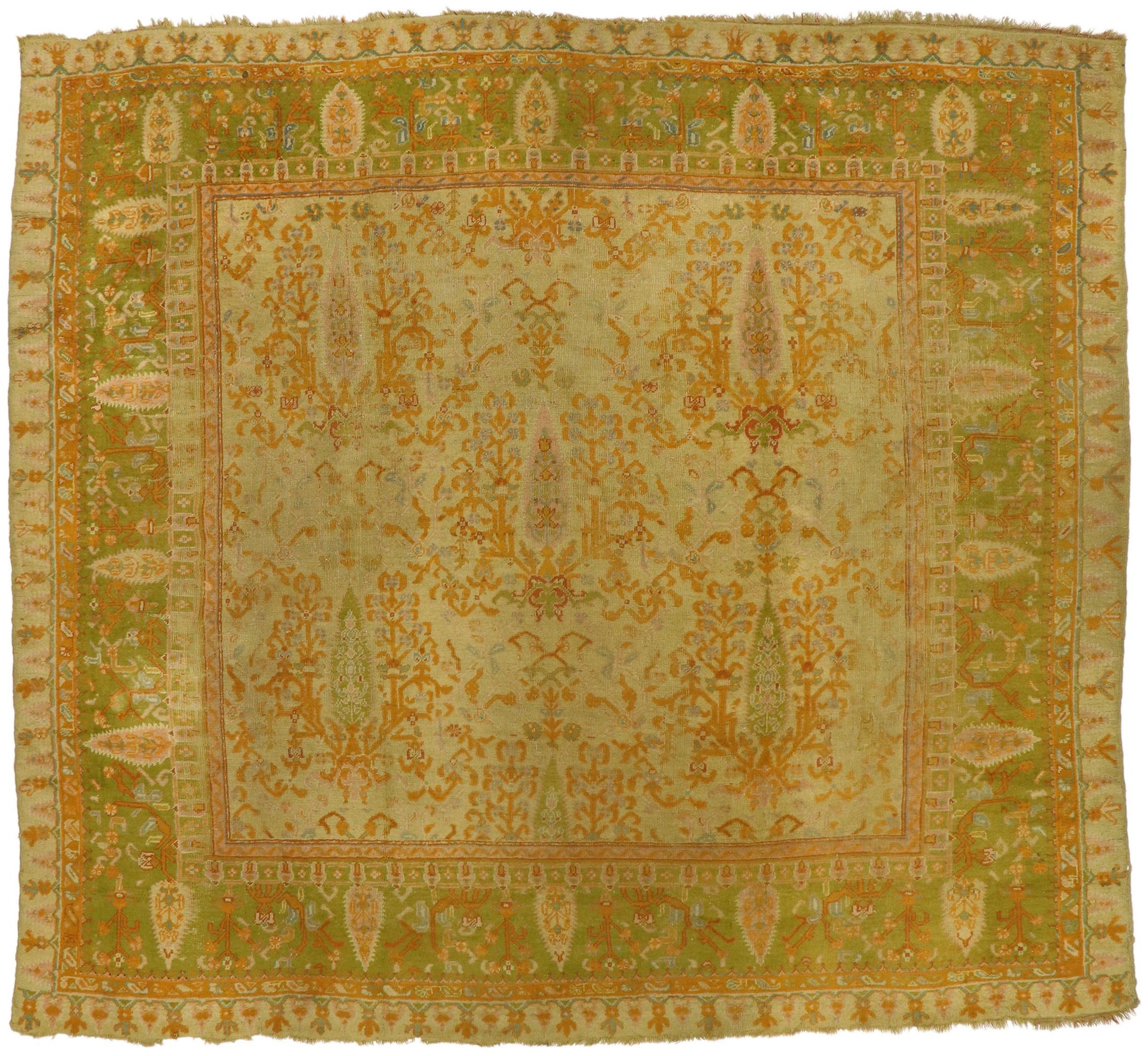 11 x 10 Antique Turkish Oushak Rug 76764