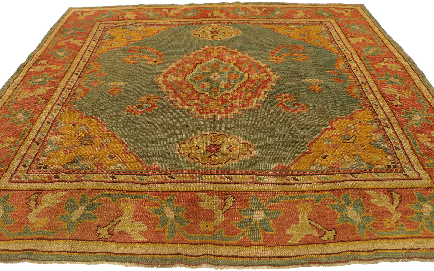 6 x 6 Antique Turkish Oushak Rug 76768