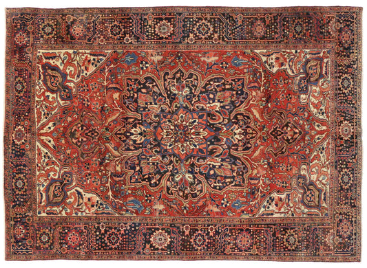 9 x 13 Vintage Persian Heriz Rug 76777