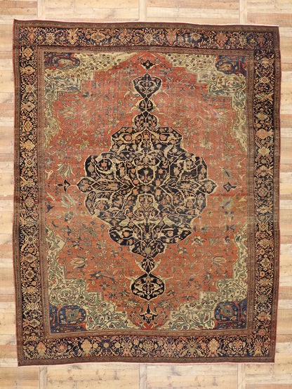 11 x 14 Antique Persian Farahan Sarouk Rug 76780