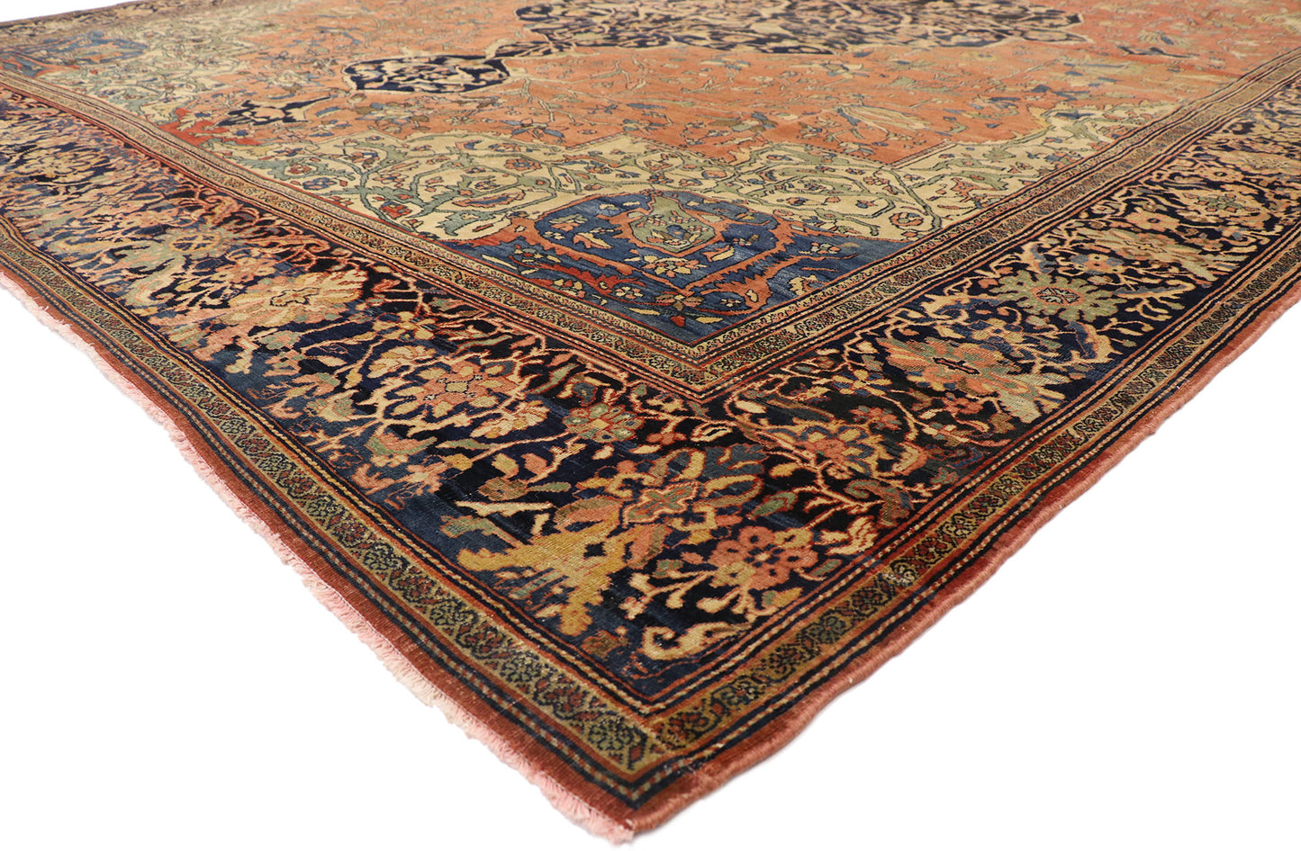 11 x 14 Antique Persian Farahan Sarouk Rug 76780