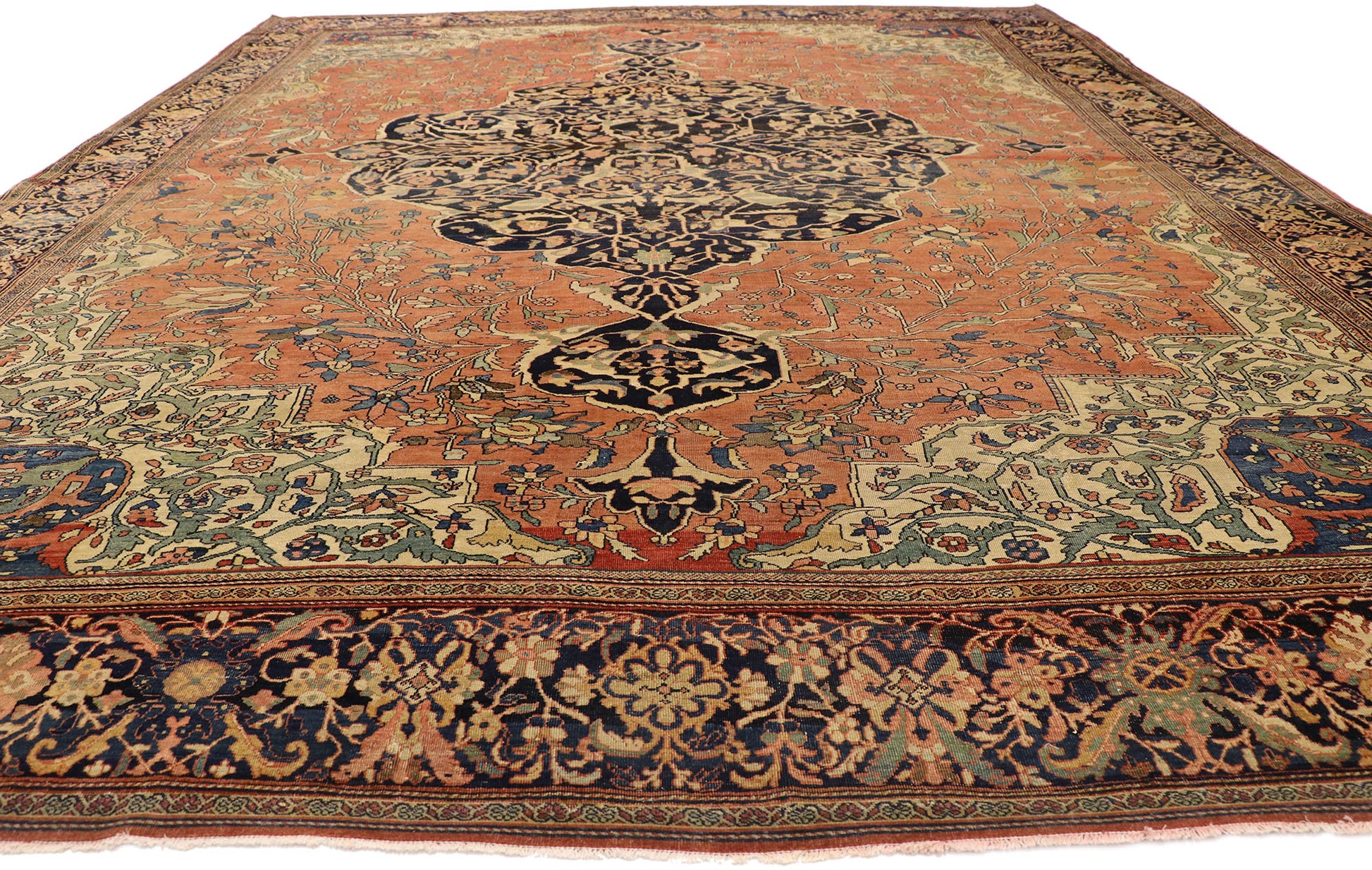 11 x 14 Antique Persian Farahan Sarouk Rug 76780