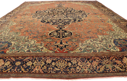 11 x 14 Antique Persian Farahan Sarouk Rug 76780