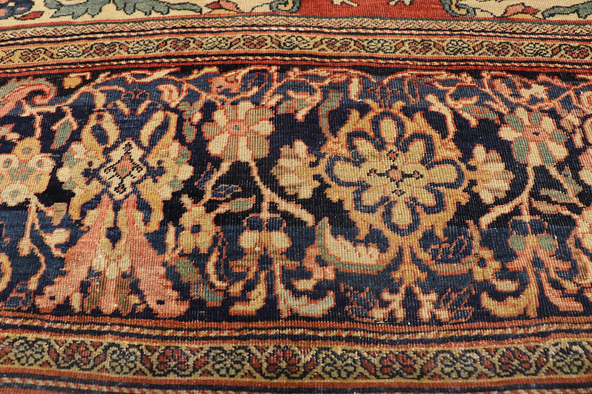 11 x 14 Antique Persian Farahan Sarouk Rug 76780