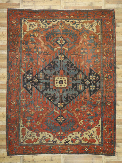11 x 14 Antique Persian Serapi Rug 76781