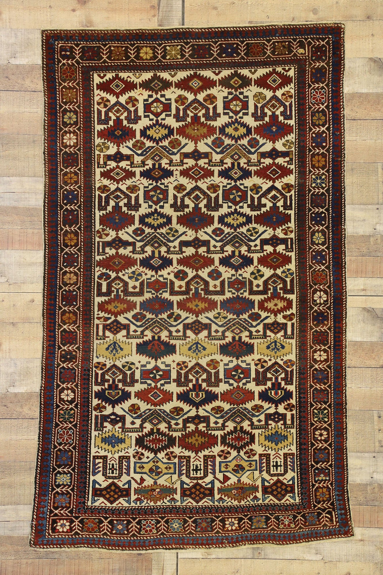 4 x 7 Antique Caucasian Shirvan Rug 76782