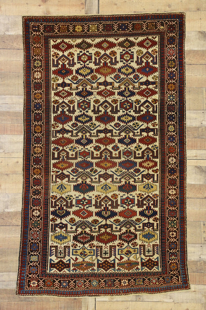 4 x 7 Antique Caucasian Shirvan Rug 76782