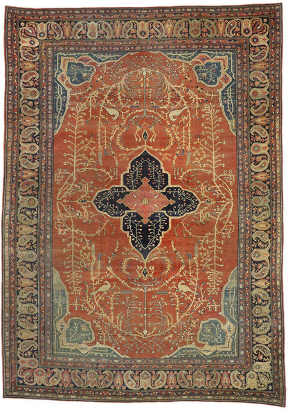 9 x 12 Antique Persian Farahan Rug 76783