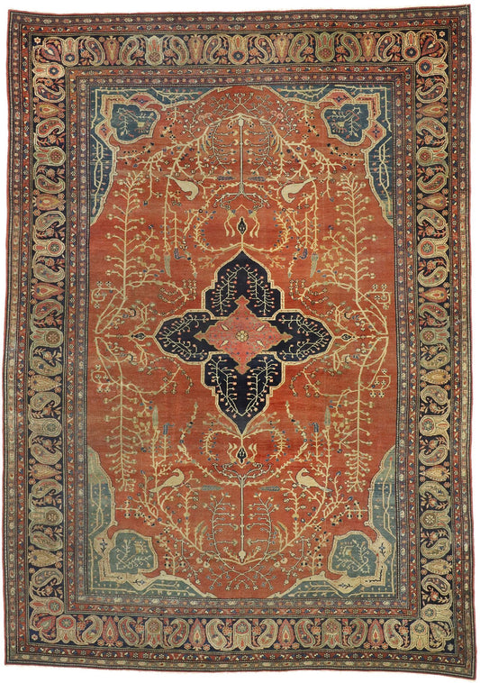9 x 12 Antique Persian Farahan Rug 76783
