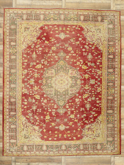 10 x 12 Antique Turkish Oushak Rug 76787