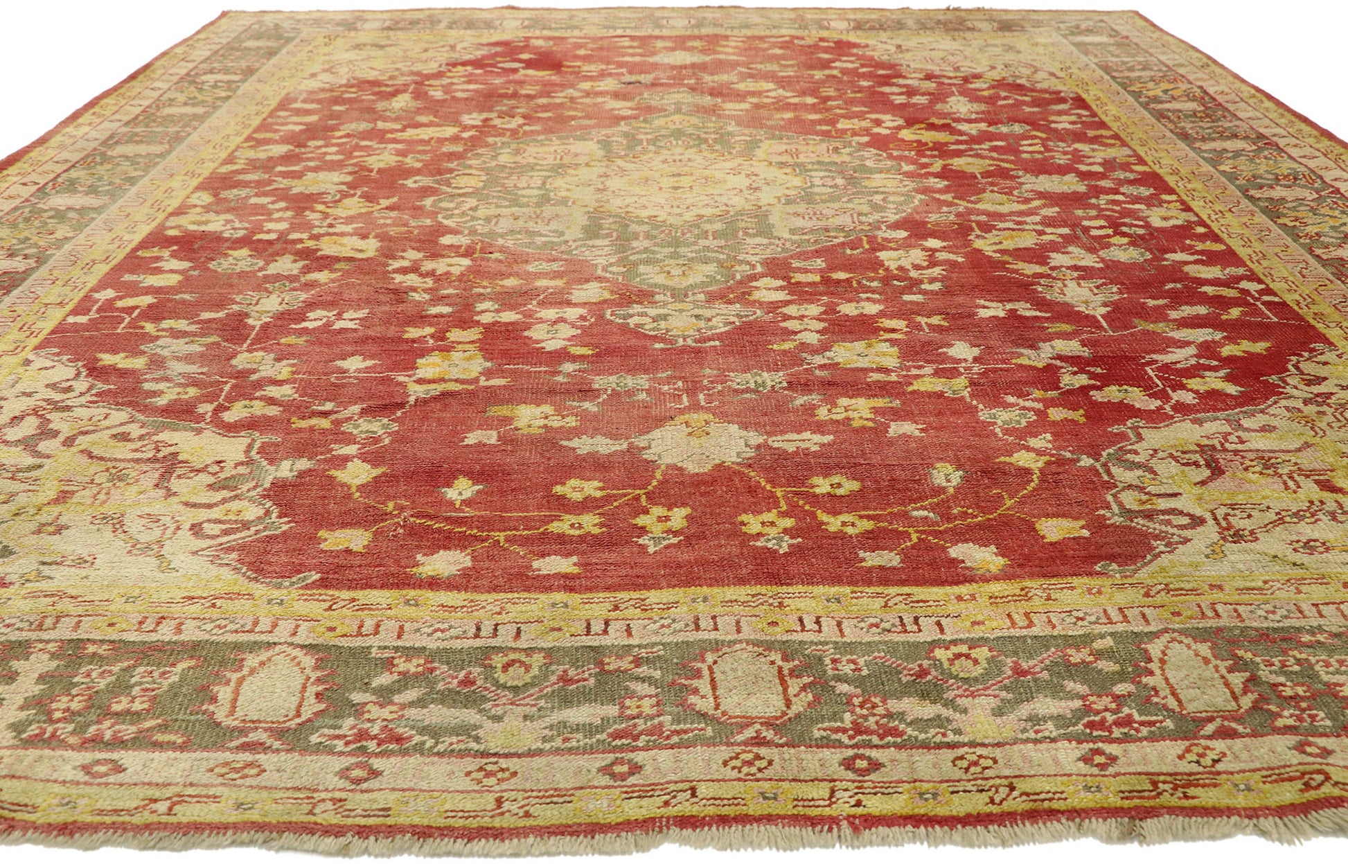 10 x 12 Antique Turkish Oushak Rug 76787