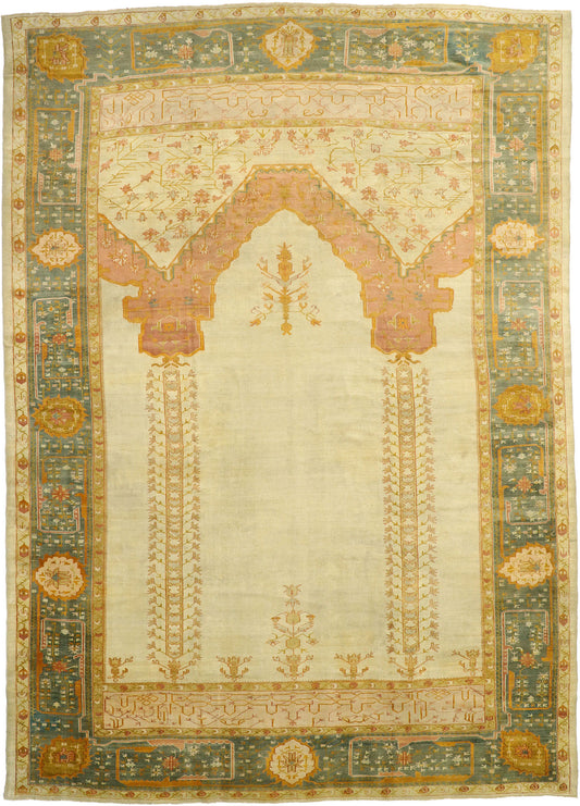 12 x 17 Antique Turkish Oushak Rug 76789