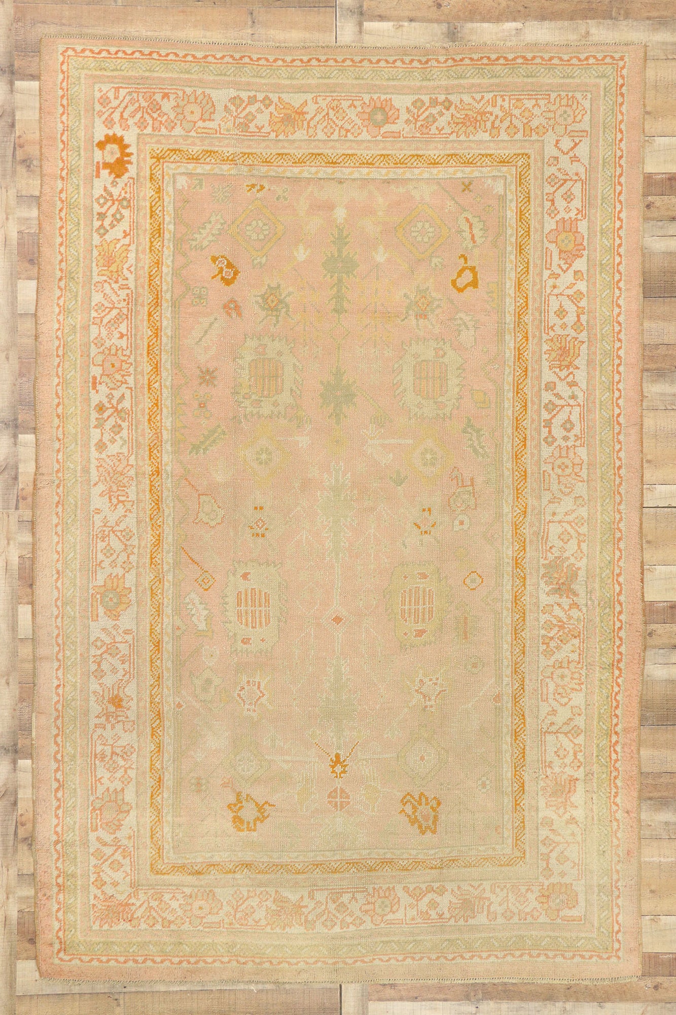 7 x 11 Antique Turkish Oushak Rug 76804