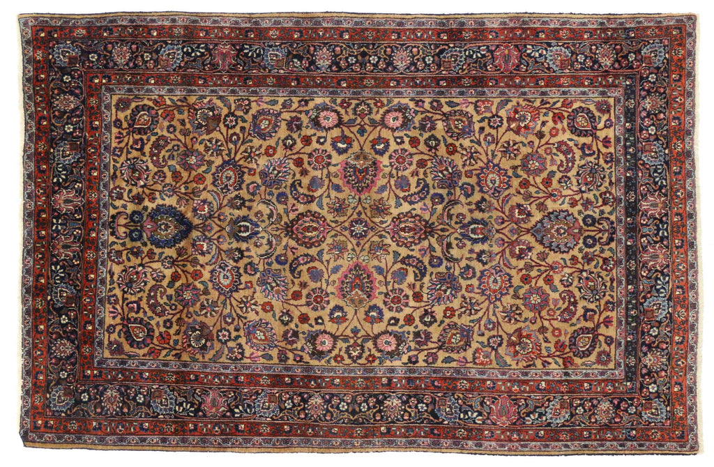 7 x 10 Antique Persian Mashhad Rug 76808