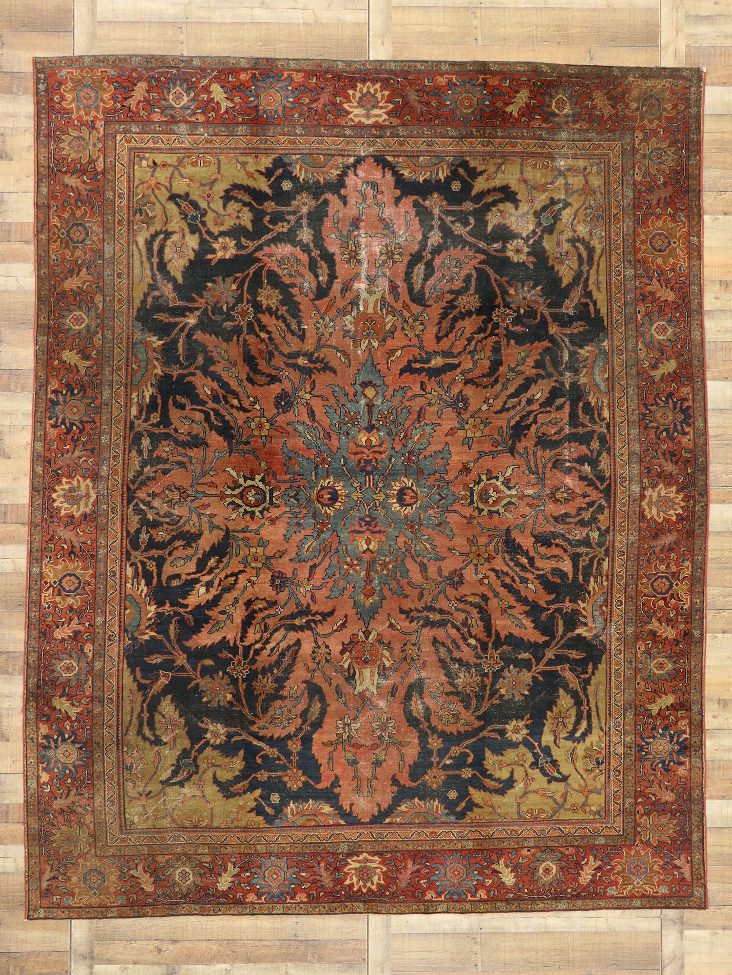 9 x 12 Antique Persian Farahan Rug 76816