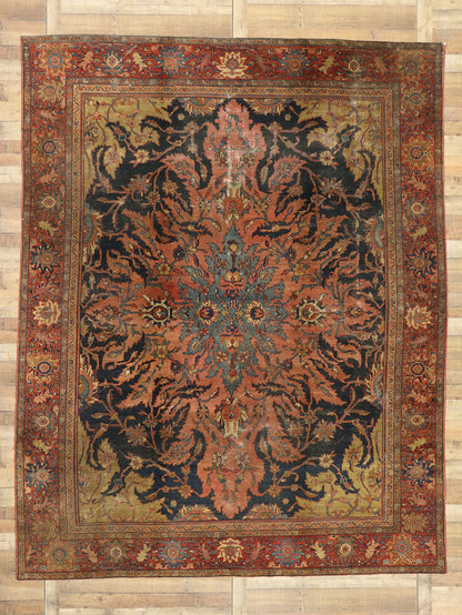 9 x 12 Antique Persian Farahan Rug 76816