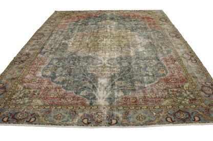 8 x 11Distressed Antique Persian Tabriz Rug 76828