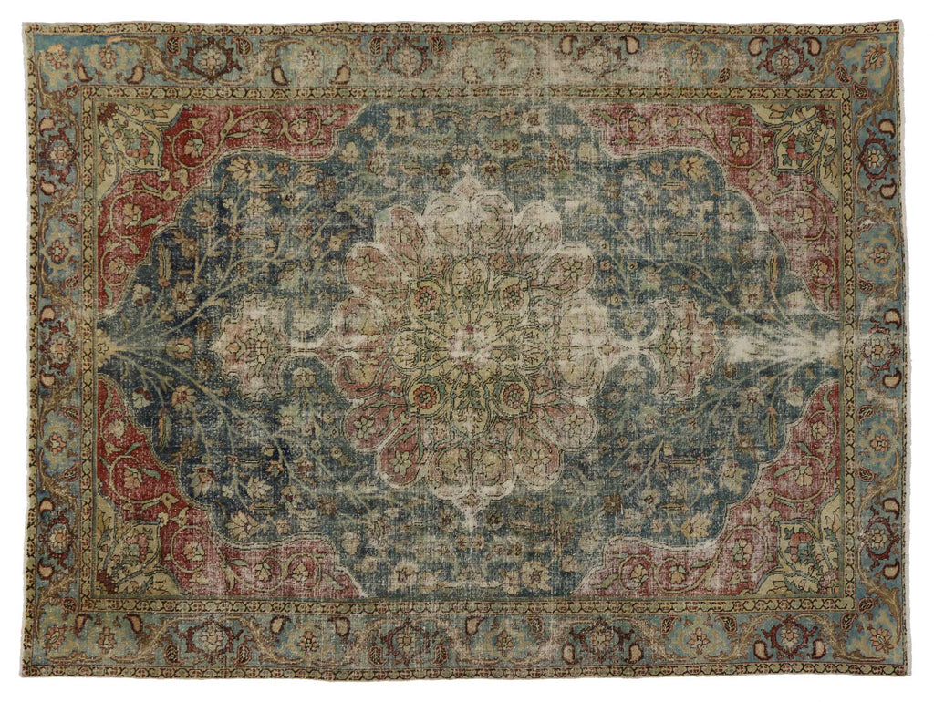 8 x 11Distressed Antique Persian Tabriz Rug 76828
