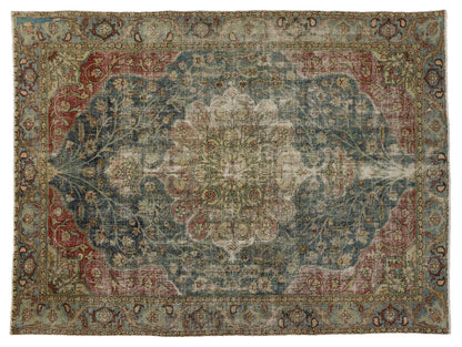 8 x 11Distressed Antique Persian Tabriz Rug 76828