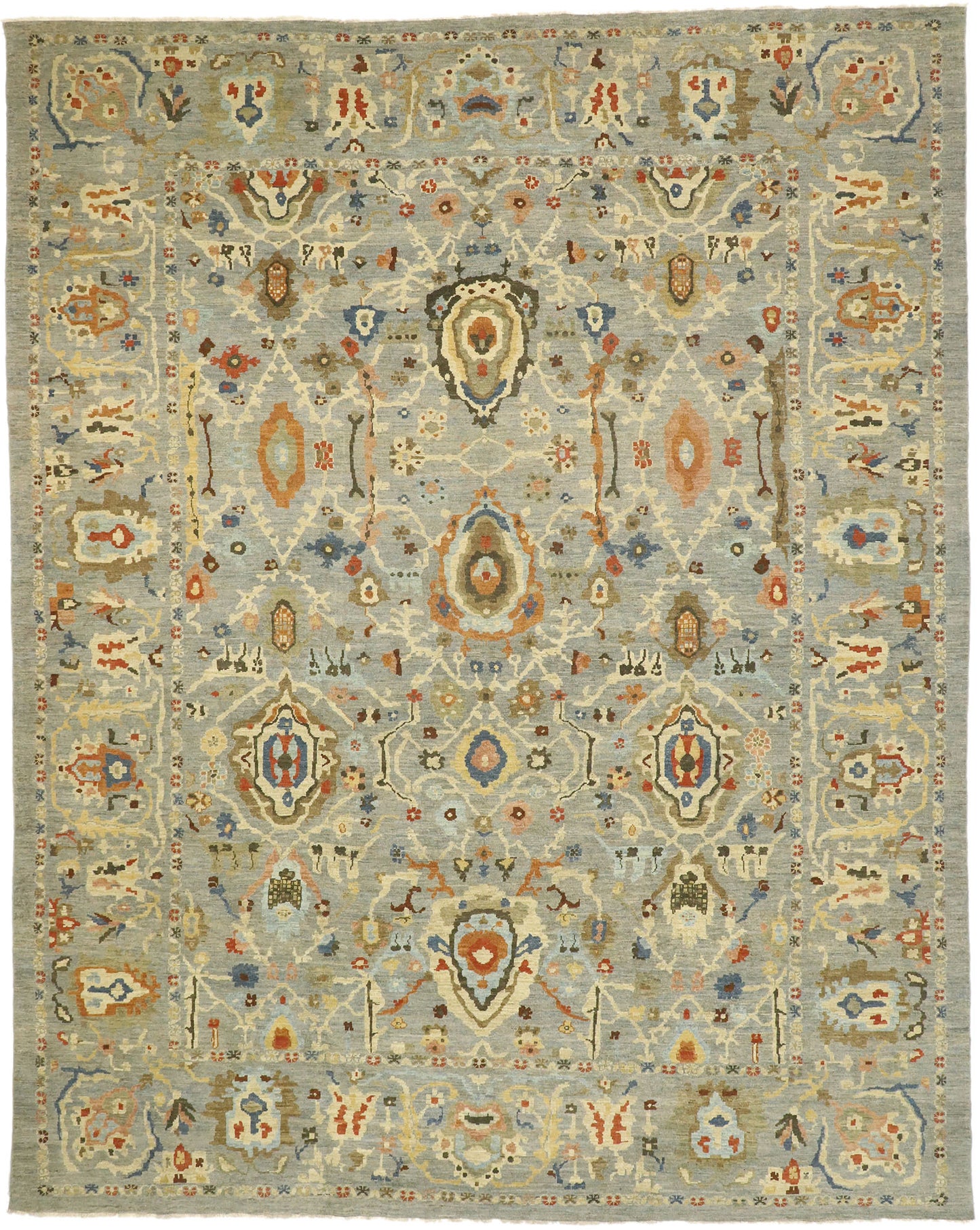 12 x 15 Modern Blue Persian Sultanabad Rug 76835