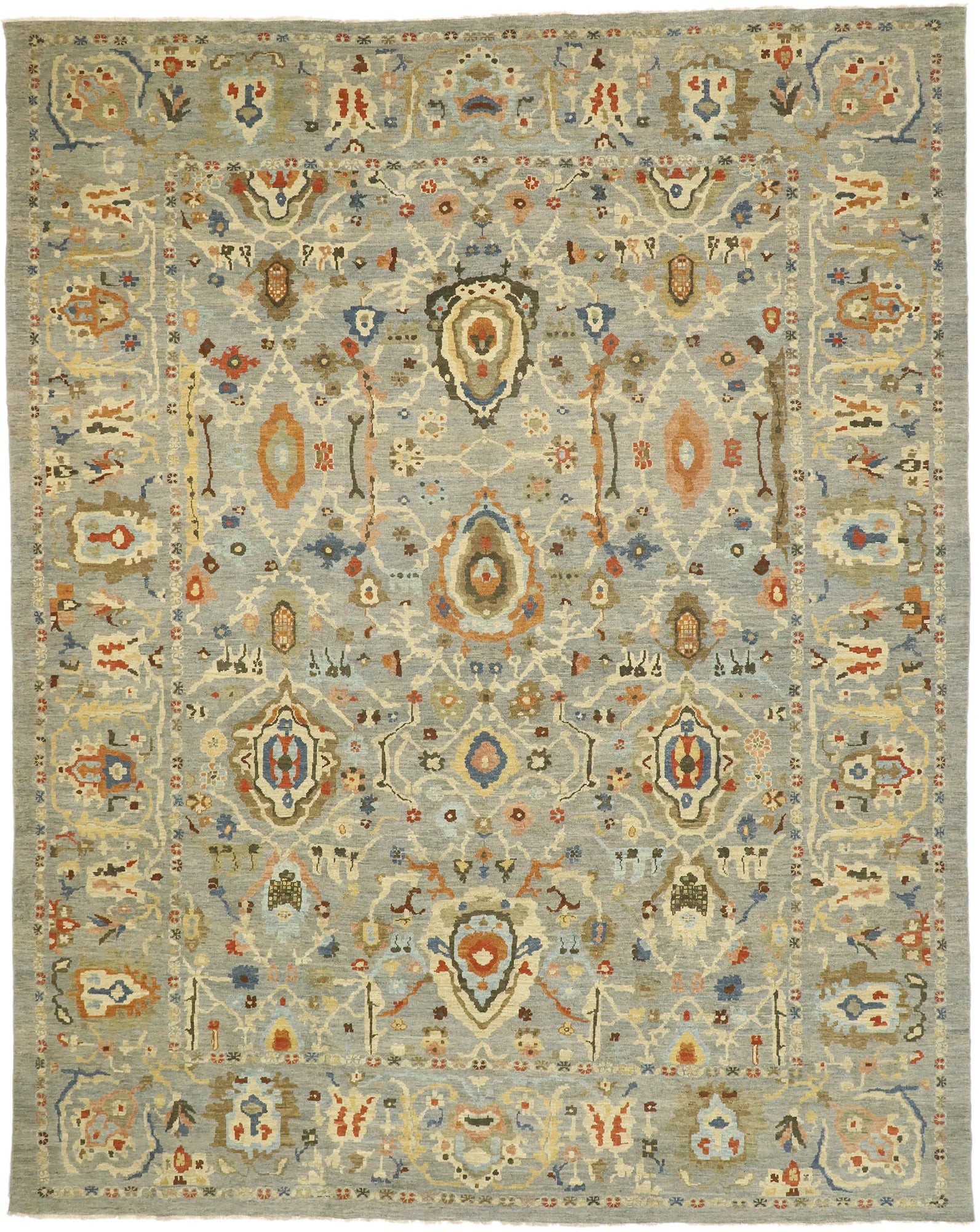12 x 15 Modern Blue Persian Sultanabad Rug 76835