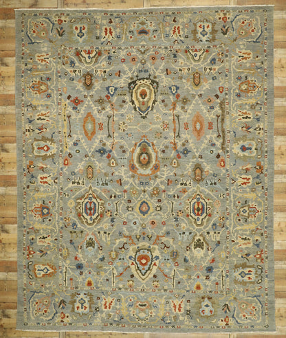 12 x 15 Modern Blue Persian Sultanabad Rug 76835