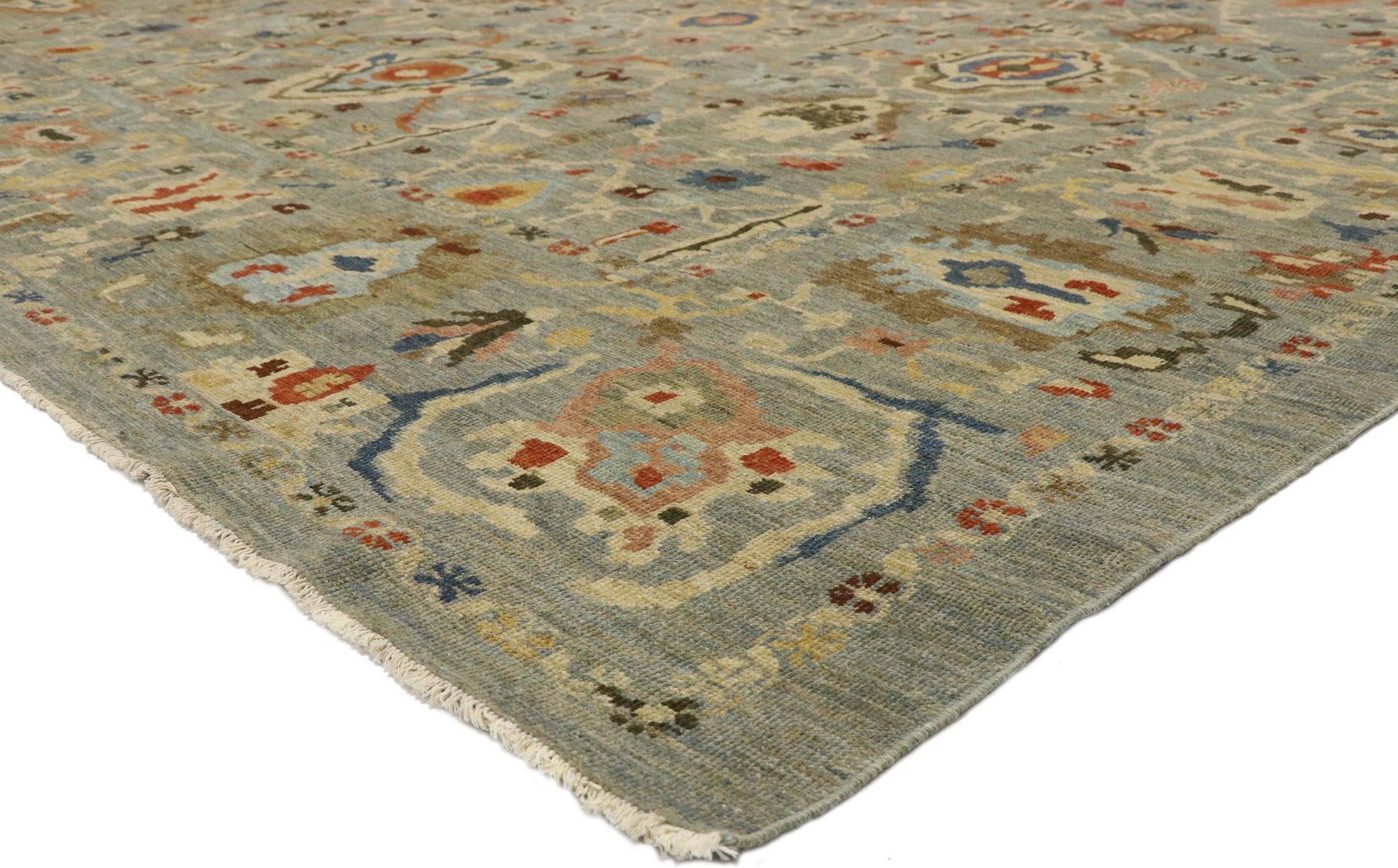 12 x 15 Modern Blue Persian Sultanabad Rug 76835