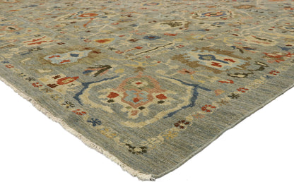 12 x 15 Modern Blue Persian Sultanabad Rug 76835
