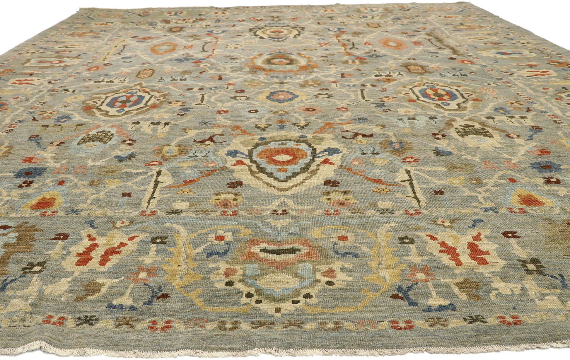 12 x 15 Modern Blue Persian Sultanabad Rug 76835