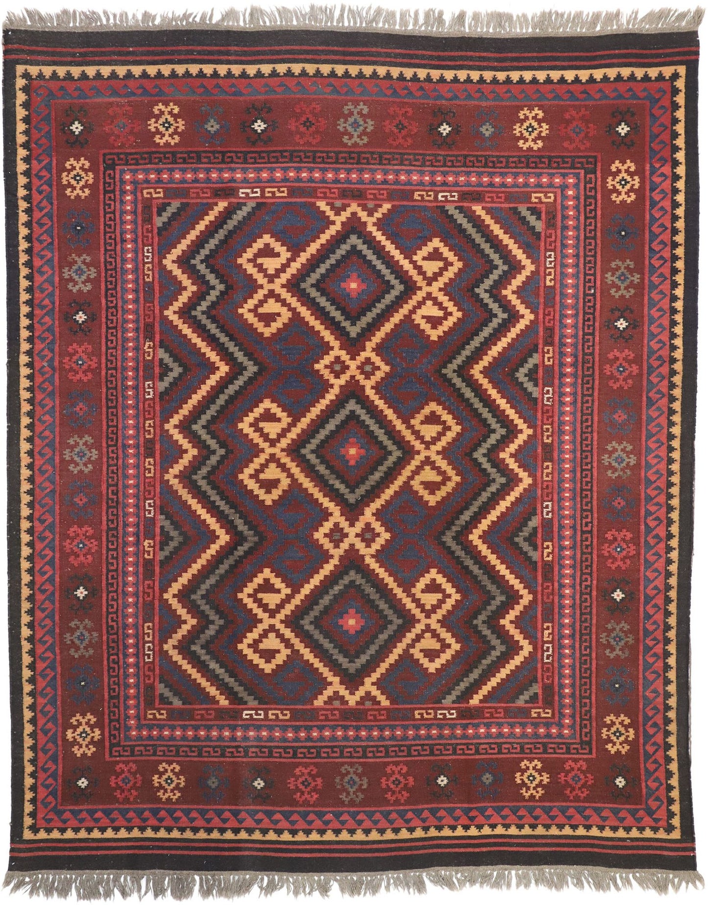 9 x 10 Antique Turkish Kilim Rug 76847