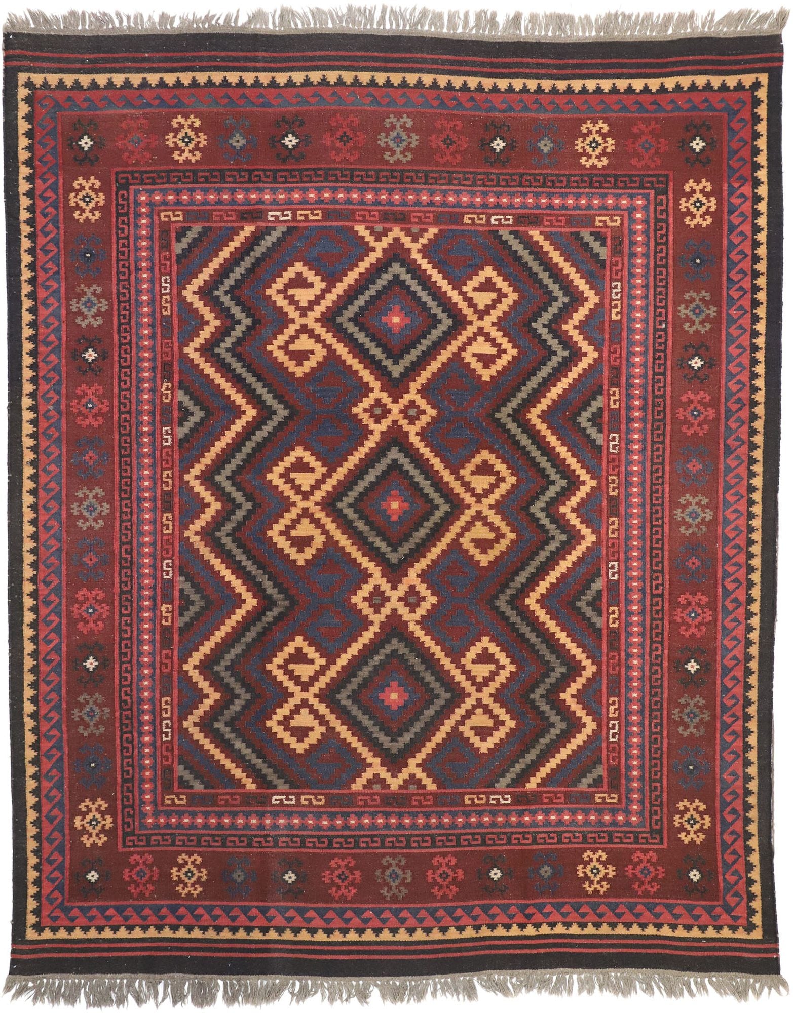 9 x 10 Antique Turkish Kilim Rug 76847