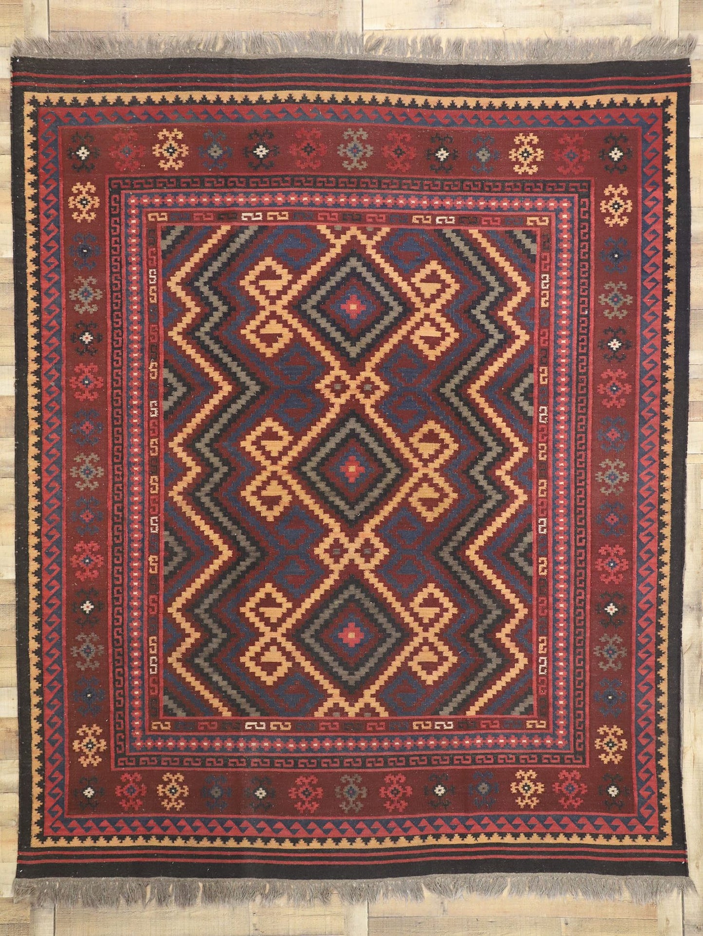 9 x 10 Antique Turkish Kilim Rug 76847