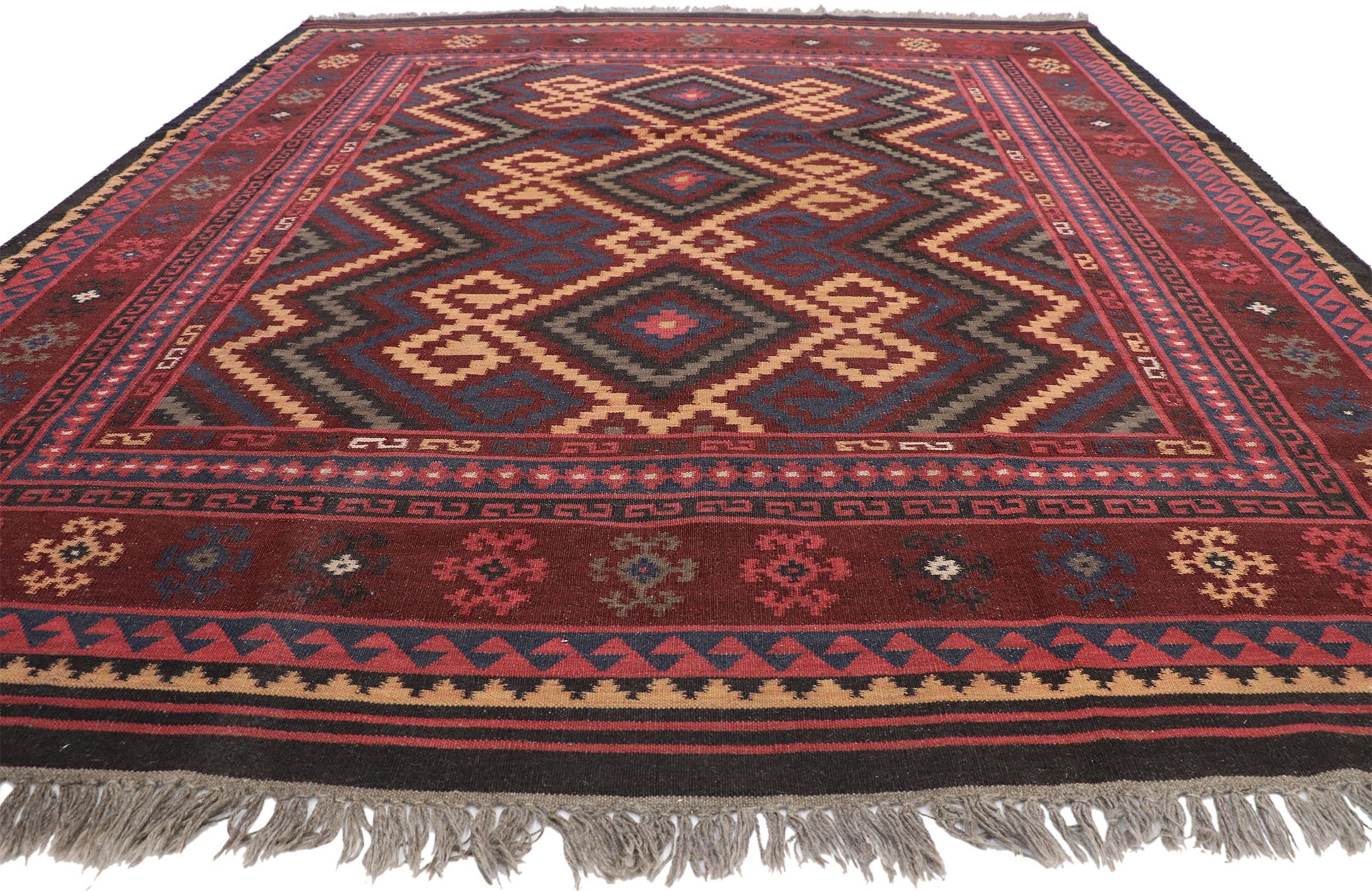 9 x 10 Antique Turkish Kilim Rug 76847