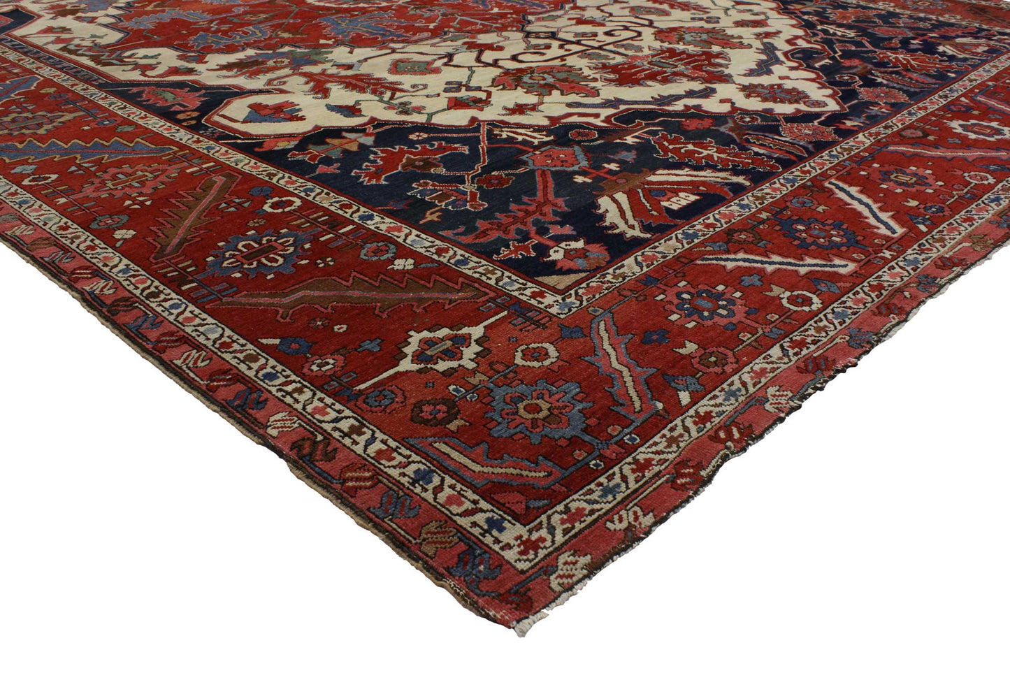 12 x 15 Antique Persian Serapi Rug 76849