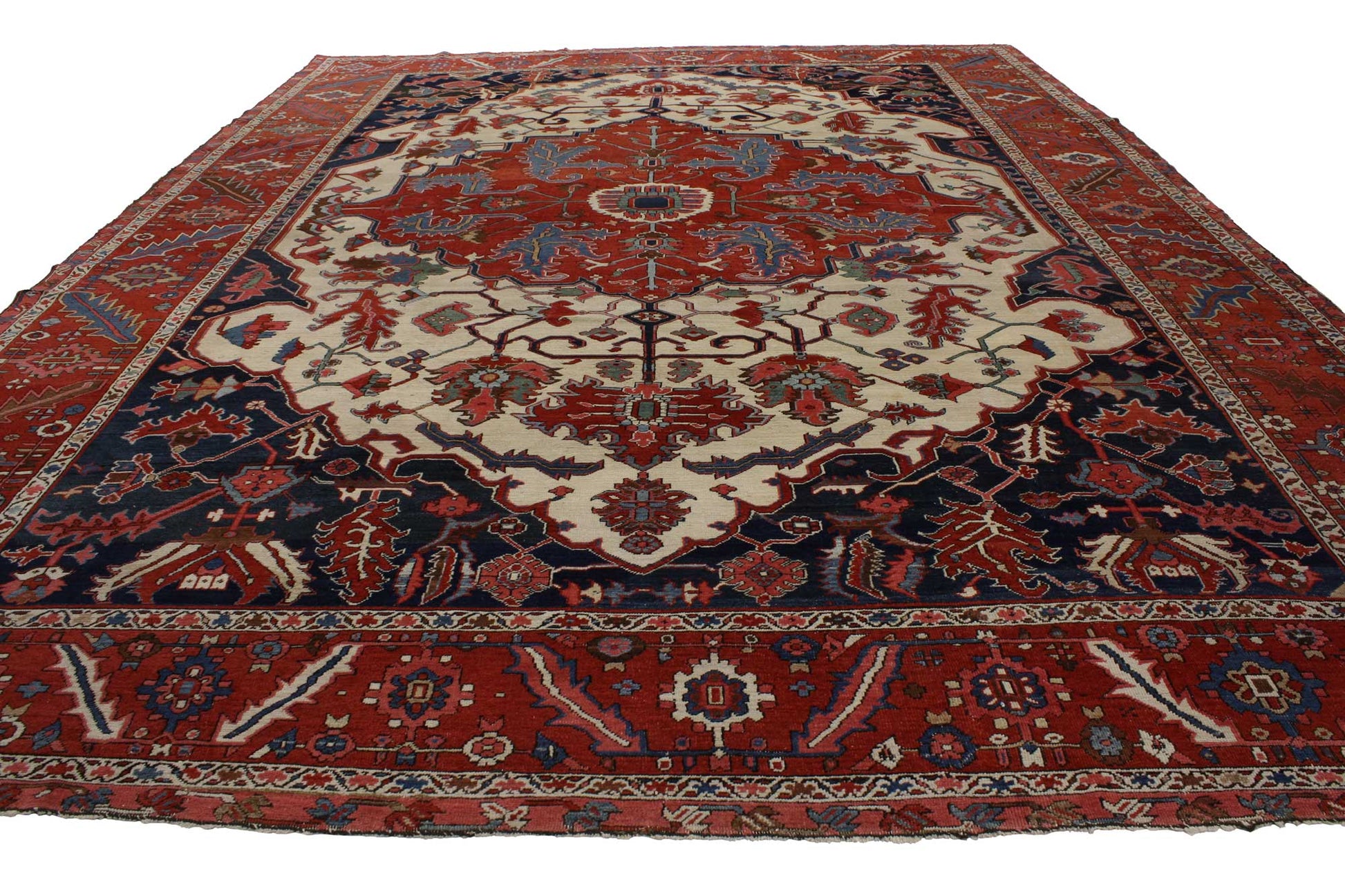 12 x 15 Antique Persian Serapi Rug 76849