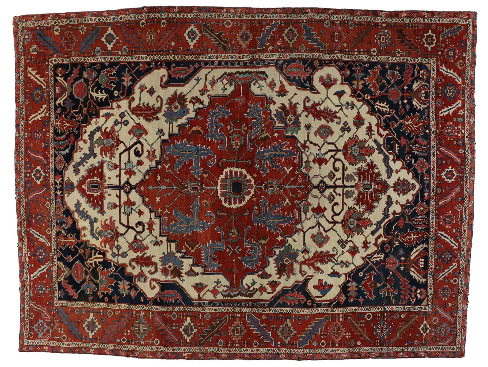 12 x 15 Antique Persian Serapi Rug 76849