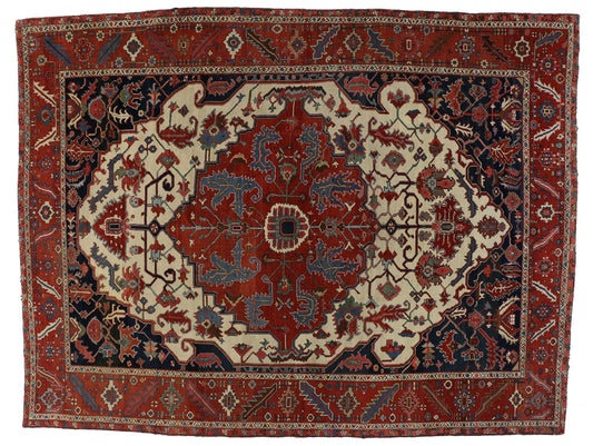 12 x 15 Antique Persian Serapi Rug 76849