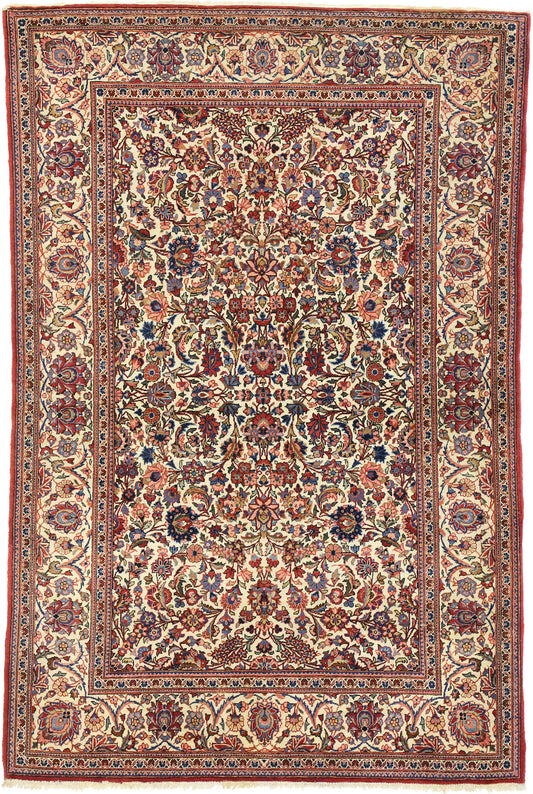 5 x 7 Antique Persian Kashan Rug 76852