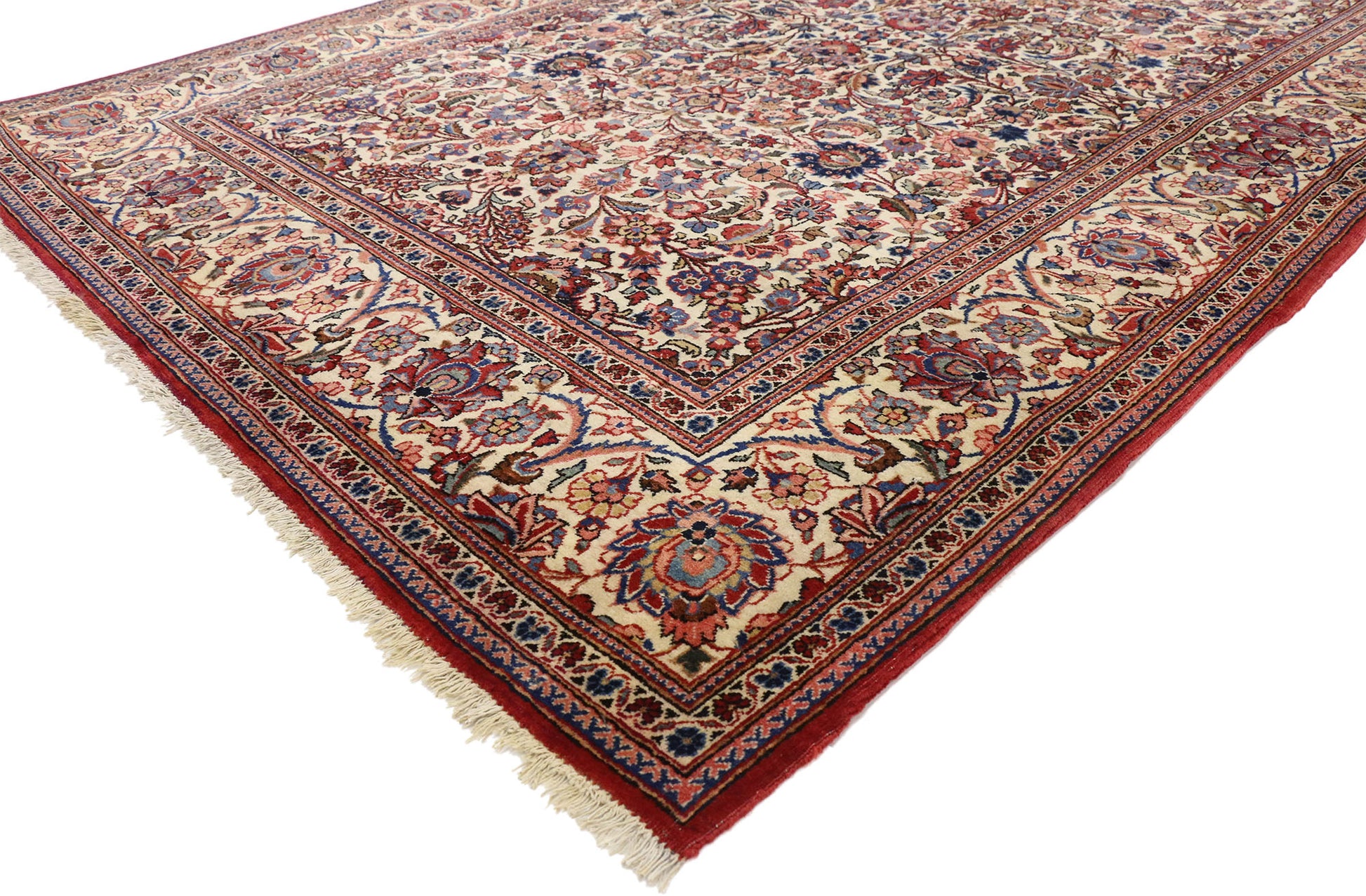 5 x 7 Antique Persian Kashan Rug 76852