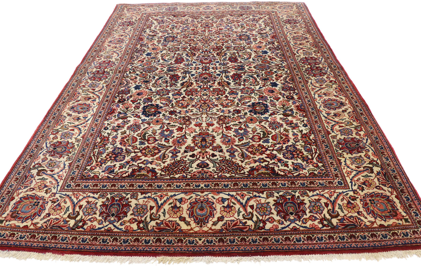 5 x 7 Antique Persian Kashan Rug 76852