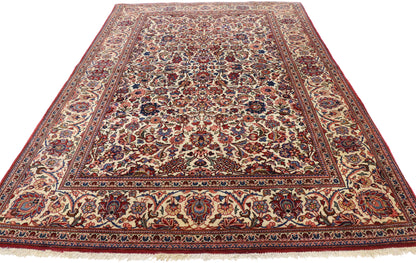 5 x 7 Antique Persian Kashan Rug 76852