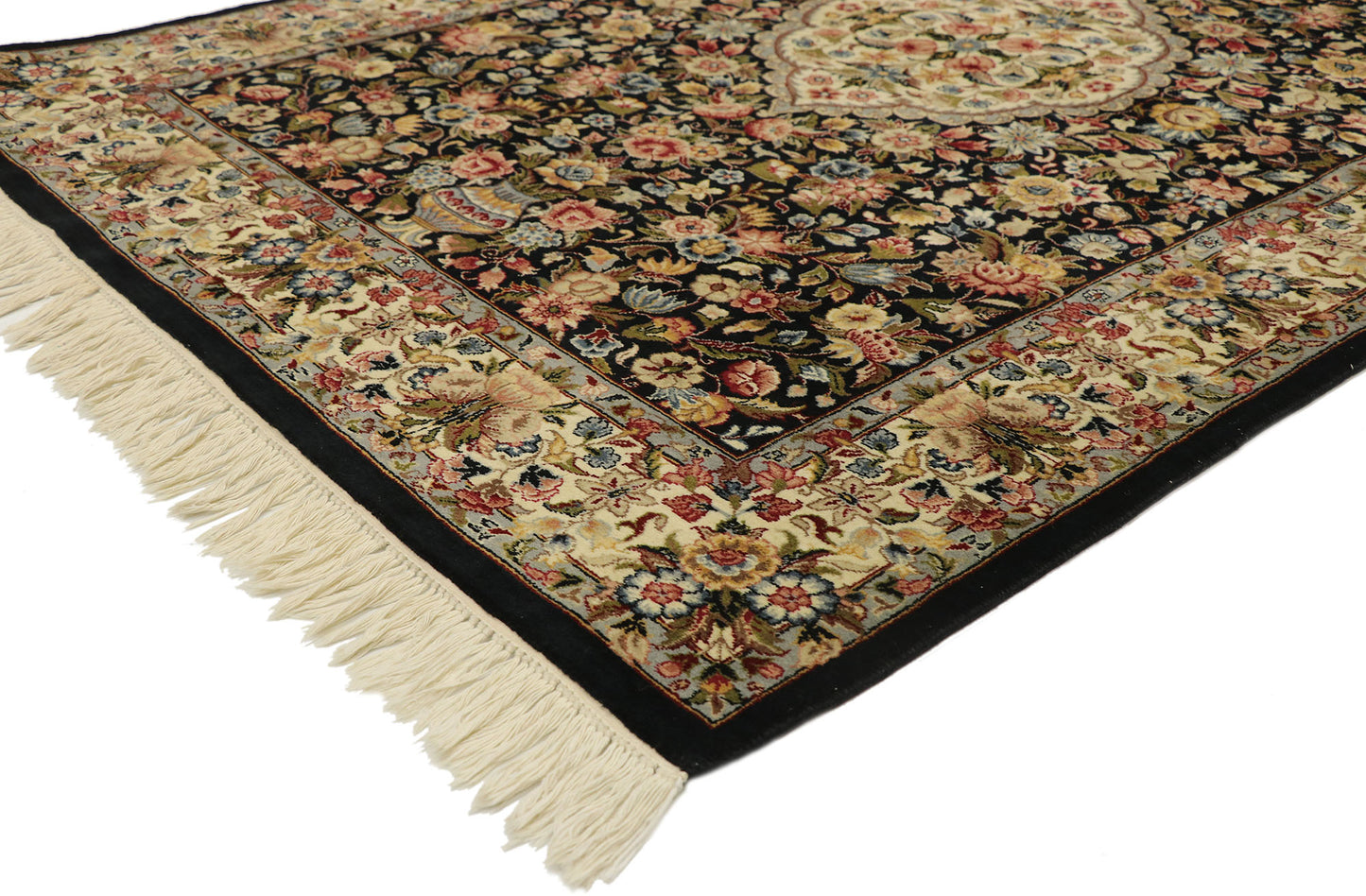 4 x 6 Vintage Pakistani Floral Rug 76854