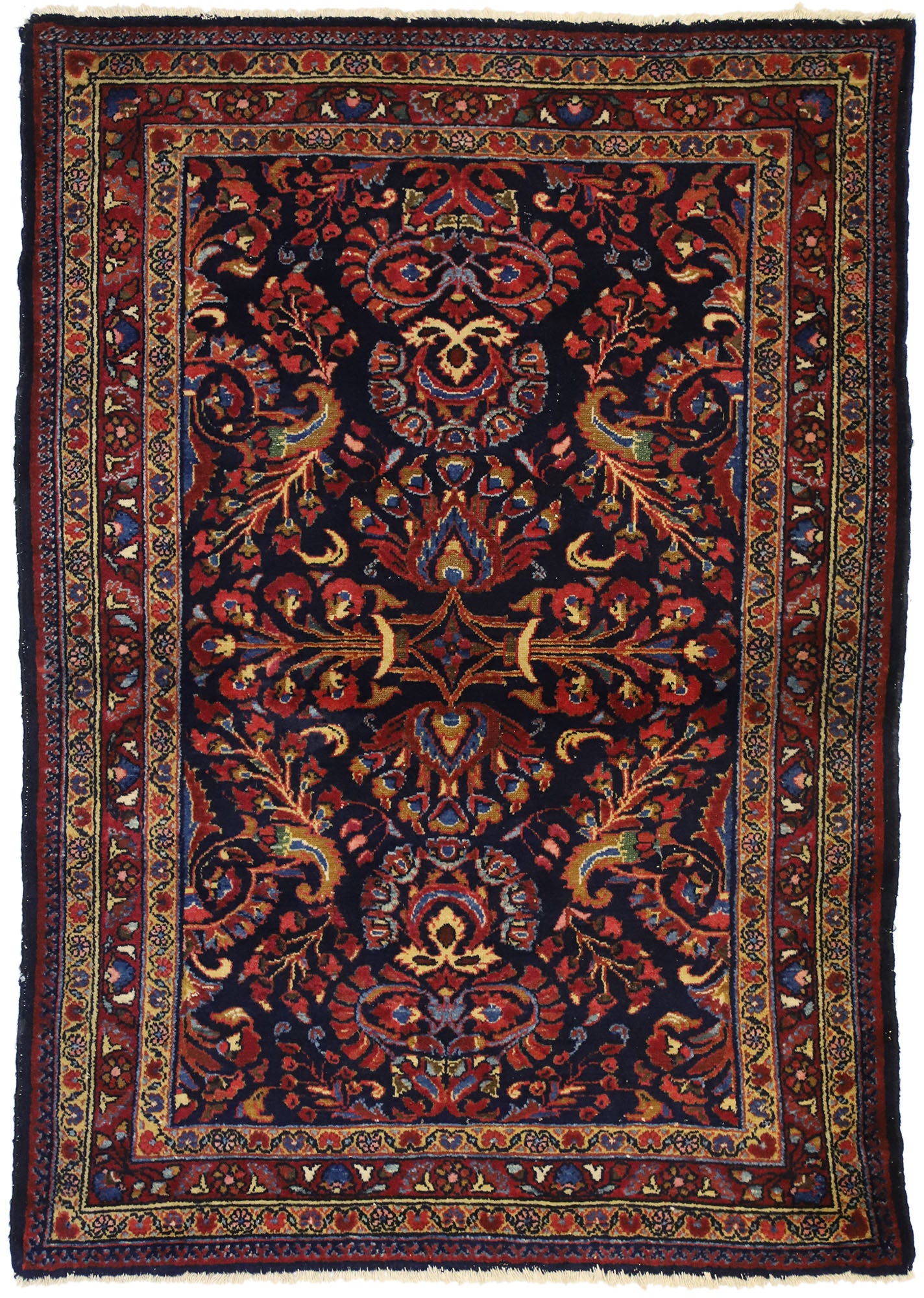 4 x 5 Antique Persian Lilihan Rug 76857